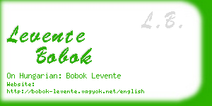 levente bobok business card